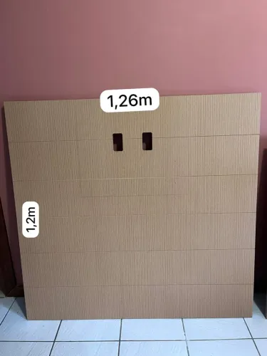 Conjunto de 2 Painéis de MDF para TV/Decoração - Madeira Clara