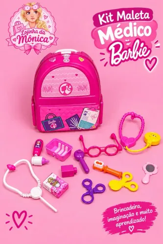 Mochila Barbie Doutora Médica - Kit médico de brinquedo<br><br>Doutora Médica