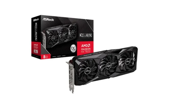 Placa de Vídeo ASRock RX 7600 Challenger PRO OC AMD Radeon, 8GB, GDDR6, Triple Fan