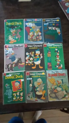 9 Gibis Originais Disney EUA Anos 1950 Donald Duck Carl Barks Raros
