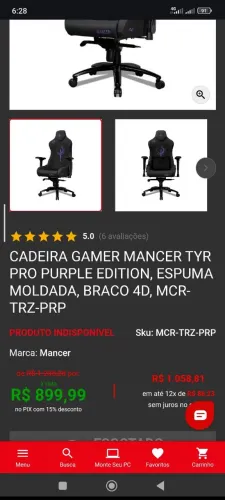 Cadeira Gamer Mancer Tyr Pro Purple Edition, Espuma Moldada, Braco 4D, MCR-TRZ-PRP