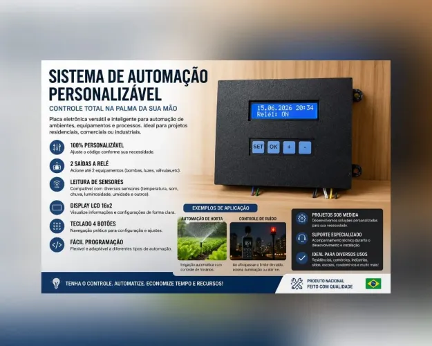 Automação Eletrônica Personalizada | Controle de Bombas, Irrigação e Equipamentos