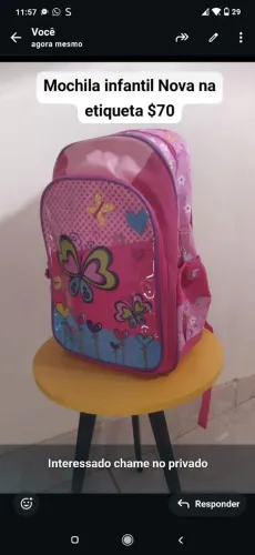 Mochila infantil nova na etiqueta