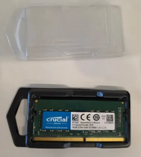 Mem Notebook 16 GB Crucial DDR4 2666mhz SODIMM - Excelente!