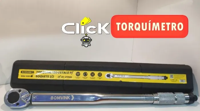 Torquimetro Estalo Click para Soquete 1/2 pol 2,8 a 21kg ajustável BOM-1245