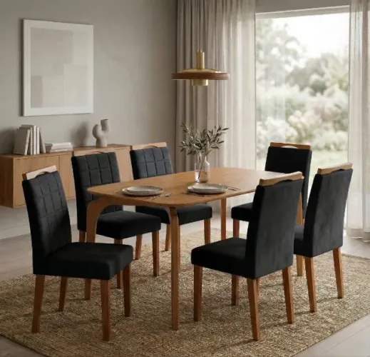 Mesa Florença 160 com 6 Cadeiras Verona