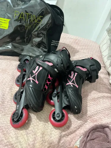 Patins Oxer Inline Tam. 40 (serv e 37-40) + bolsa e ferramentas - ótimo estado