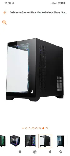 Gabinete gamer aquário e uma fonte de alimentação gamemax