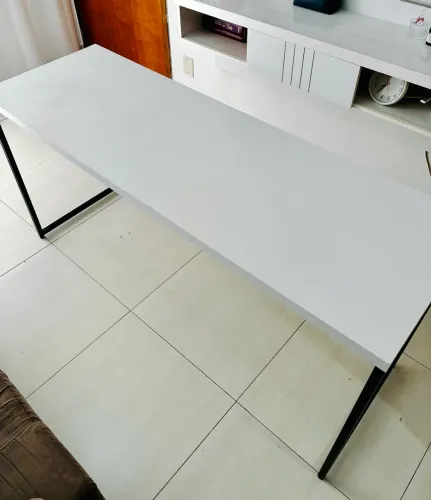 Mesa de Escritório Branca 150 cm - Mobly