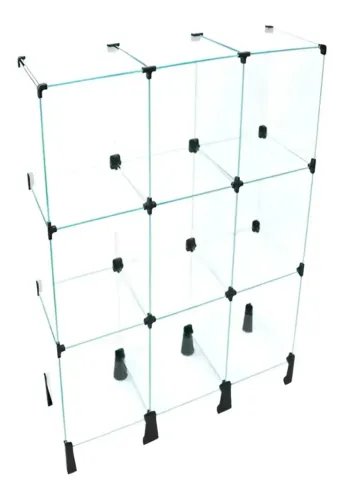 Balcão Vitrine Vidro 9 Divisórias  Comerciais 90x30x100cm Balcão Vitrine Vi