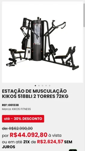 ESTAÇÃO DE MUSCULAÇÃO KIKOS 518BLI 2 TORRES 72KG