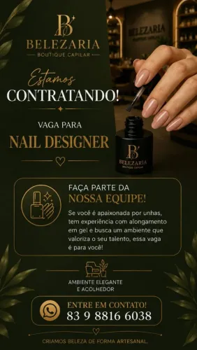 Vaga disponível para nail designer