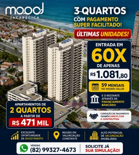 *2 e 3 QUARTOS - PRAIA DE JACARECICA - MOOD - ULTIMAS UNIDADES