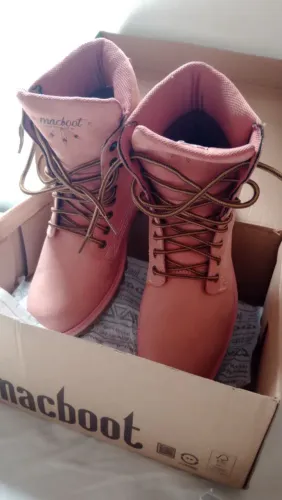 Bota Couro Macboot Papoula Rosa tam. 39