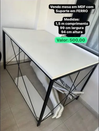 Mesa mdf com metalon