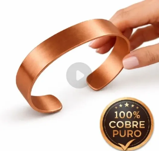 Pulseira de cobre natural ajustável