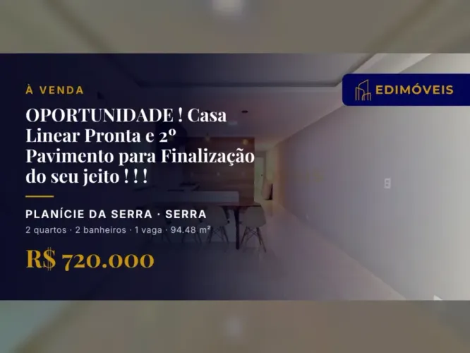 Linda Casa em Planície da Serra: 2 Pavimentos e Área Livre para Projetos!