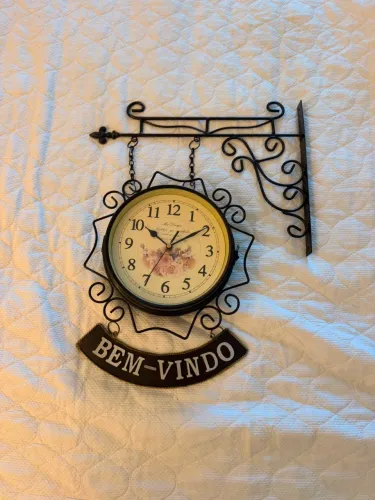 Relógio de parede dupla face estilo vintage retrô 