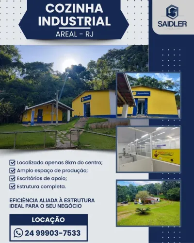 Locação, cozinha industrial em Areal RJ.