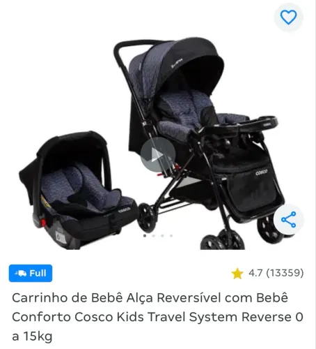 Carro de bebê + bebê conforto
