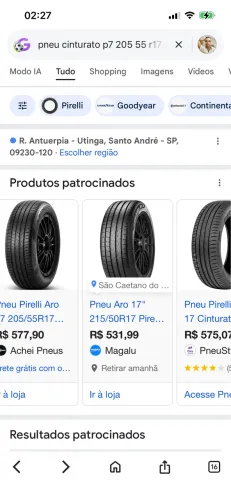 Pneu Pirelli P7 205 55 R17 91v Cinturato 