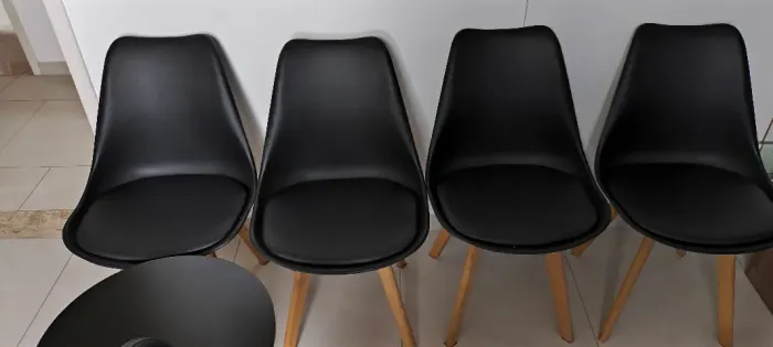 Cadeira Eames Wood Leda Design - Preta