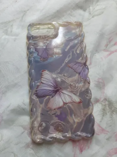 Capinha de celular roxa de borboleta iphone 8 plus