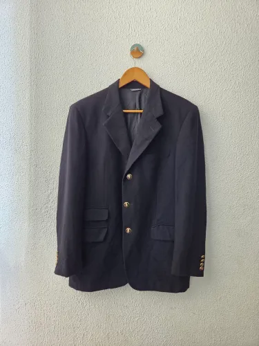 blazer vintage de lá- alfaiataria italiana preto tamanho 50