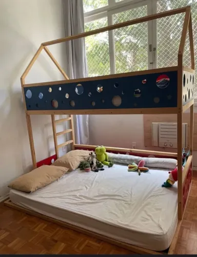 Cama infantil beliche montessori casal solteiro