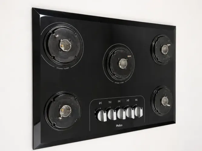 Fogão Cooktop Philco 5 Bocas com 2 Chamas Turbo