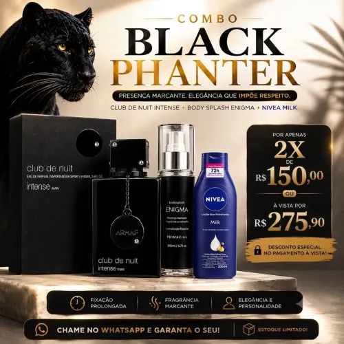 COMBO PANTERA NEGRA!!! Club The Nuit+ bodysplash enigma+ Nivea milk
