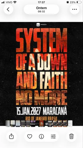 Ingressos System of a Dawn e Faith no more