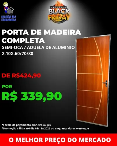 PORTA DE MADEIRA COMPLETA - Promoção!