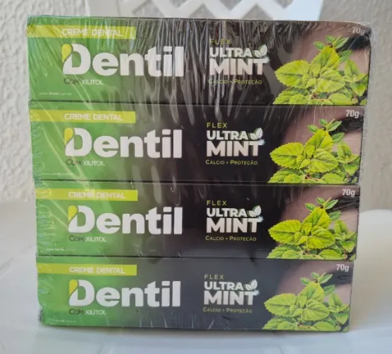 Kit 12 pastas dentais Dentil - xilitol sem flúor 70g, novos lacrados