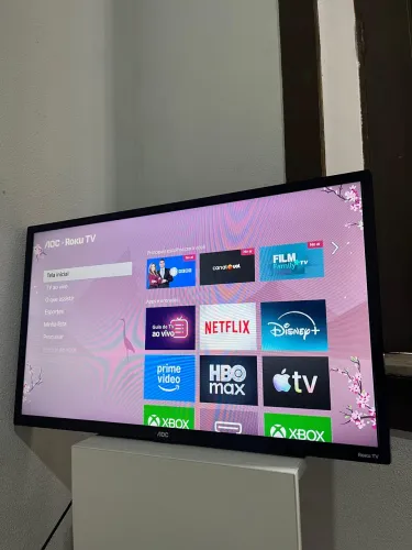 Smart TV LED 32" HD AOC ROKU TV FHD 32S5195/78G, Wi-Fi, 3 HDMI
