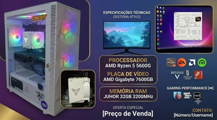 Pc gamer ryzer 5 5600G 