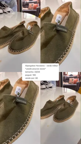 Alpargatas Havaiana - verde militar *usada poucas vezes*