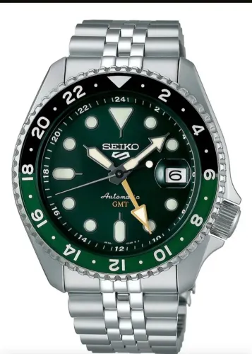 Relogio Seiko 5 Sports GMT Sprite Tamanho 42.5mm Prateado<br>