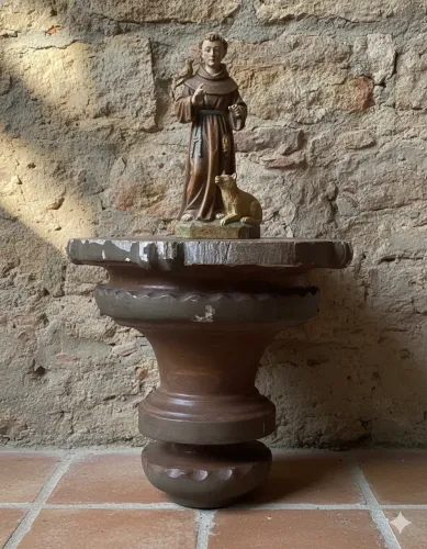 Console - Penhanha - suporte para Santos ou esculturas- base apoio 30x15cm forma meia lua