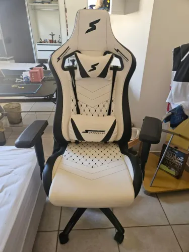Cadeira Gamer SuperFrame Cleric, Reclinável, 4D, Branco e Preto