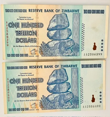 Zimbabwe 100 Trilhões de Dólares 2008 P-91