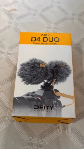 Microfone direcional Deity para câmeras DSLR e Mirrorless