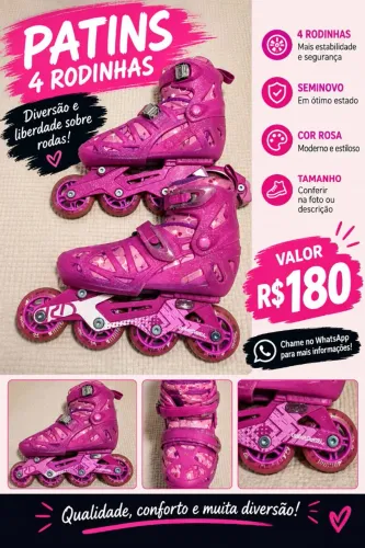 Patins 4 rodas Seminovo