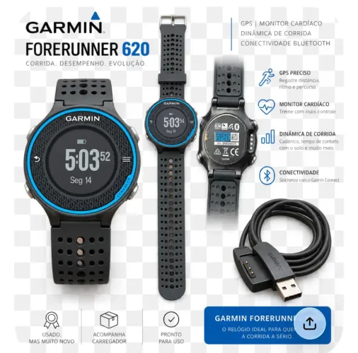 Garmin 620 Forerunner em excelente estado