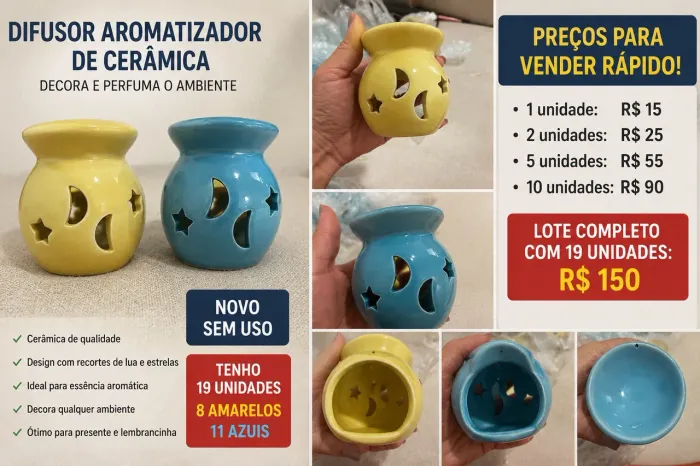 Desapego - Difusor Aromatizador de Cerâmica Novo - R$ 15