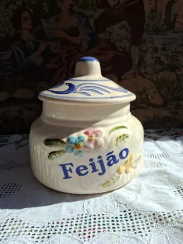 Pote de mantimento em cerâmica para Feijão