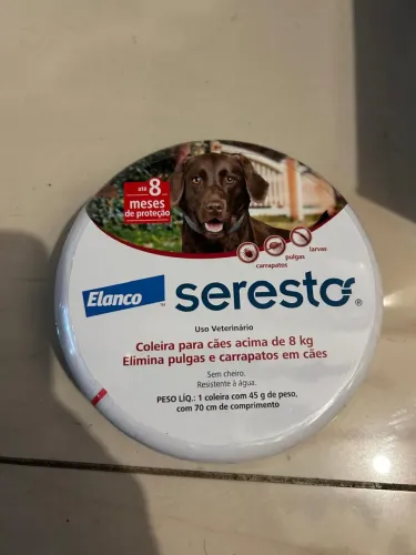 Coleira Antipulgas Seresto Cães Acima de 8kg - 8 Meses de Proteção Único