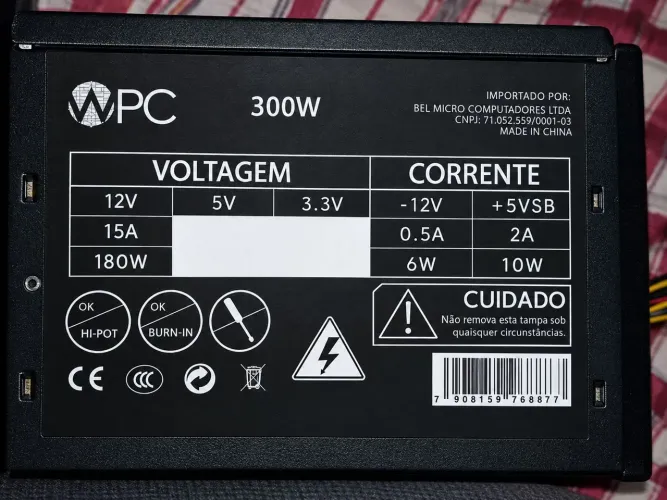 Fonte WPC 300W ATX ? Funcionando
