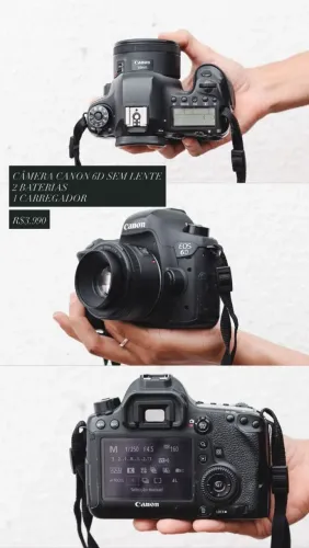 Canon 6D - Corpo + 2 Baterias e carregador