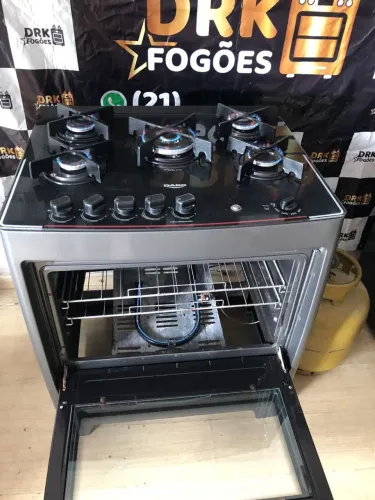 Fogão 5 bocas com tampo de vidro dako